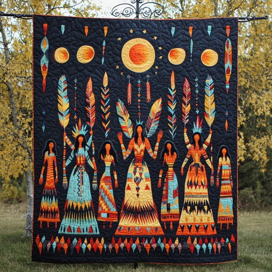 Native American Dancing In The Wild WU1401021CL Quilt