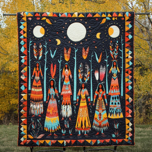 Native American Dancing In The Wild WU1401023CL Quilt