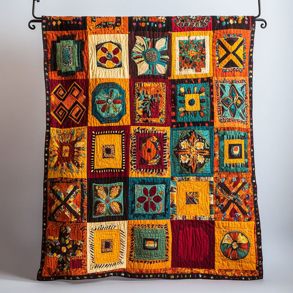 Native American Geometric Spirit Patchwork WU1303013CL Quilt