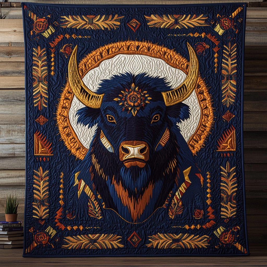 Native American Mystic Buffalo Legacy WU1803013CL Quilt