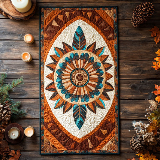 Native American Rustic Mandala WU0303010CL Quilted Table Runner