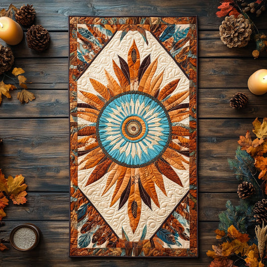 Native American Rustic Mandala WU0303011CL Quilted Table Runner