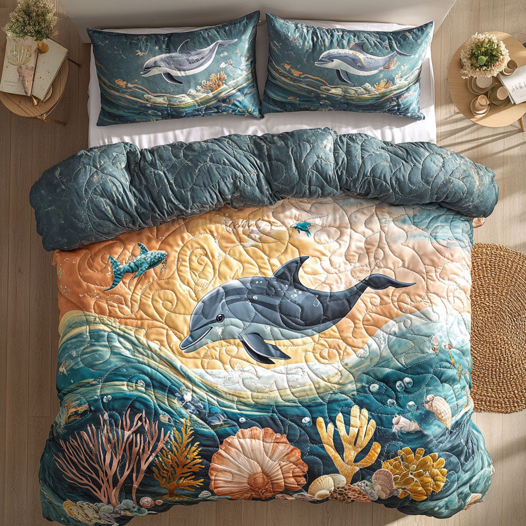 Ocean Serenade With Dolphins WU0503008CL Duvet Cover Set