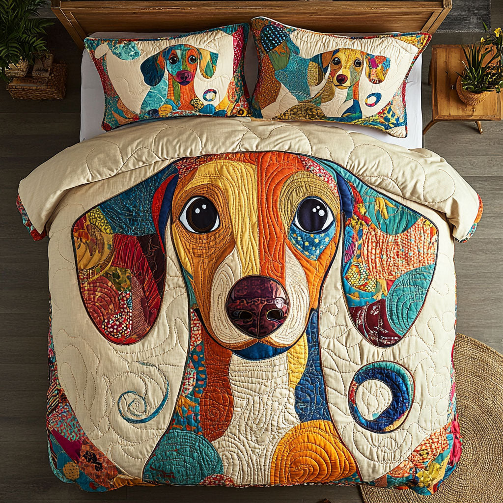 Patchwork Dachshund WU1702039CL Duvet Cover Set