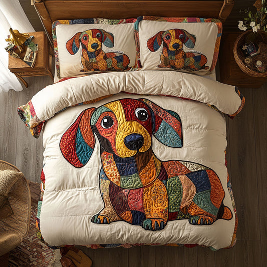 Patchwork Dachshund WU1702040CL Duvet Cover Set