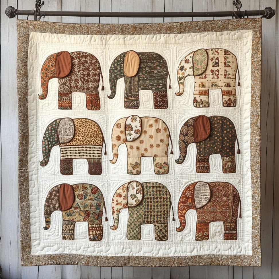 Patchwork Elephant WU1401028CL Quilt