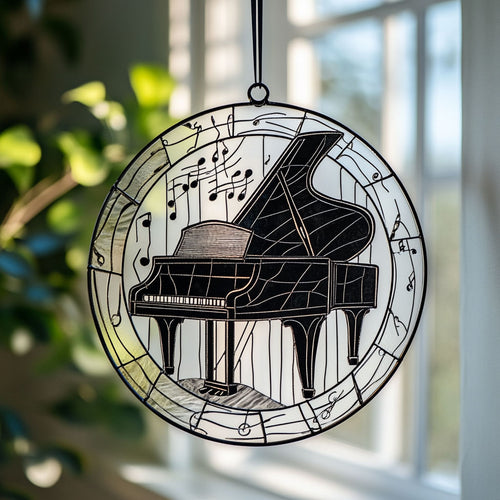 Piano Life WU1601052CL Stained Glass Suncatcher