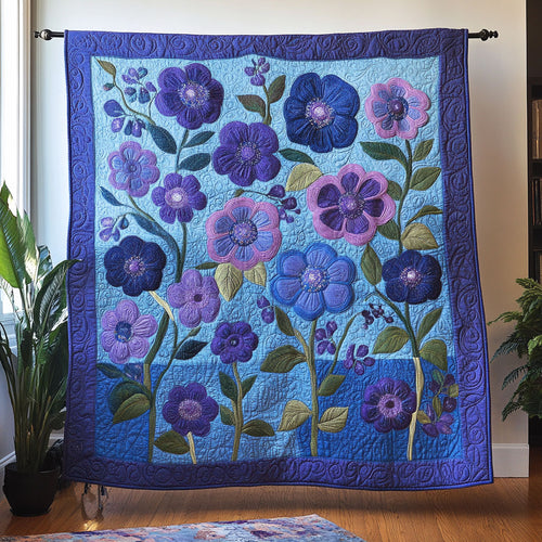 Purple Blooming WU0503064CL Quilt