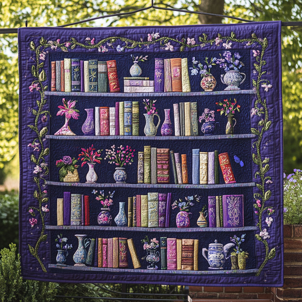 Purple Bookshelf WU0503079CL Quilt