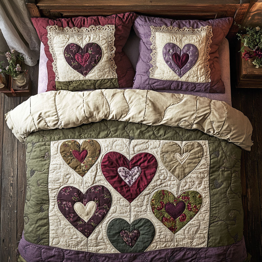 Purple Heart Patchwork WU0403033CL Duvet Cover Set