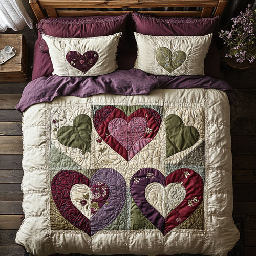 Purple Heart Patchwork WU0403035CL Duvet Cover Set