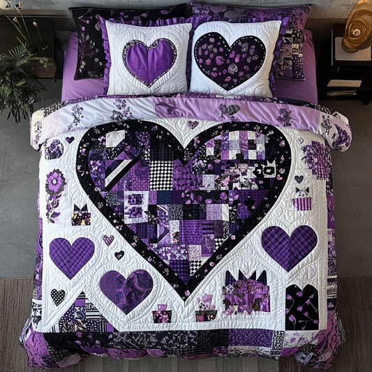 Purple Heart Patchwork WU1003027CL Duvet Cover Set