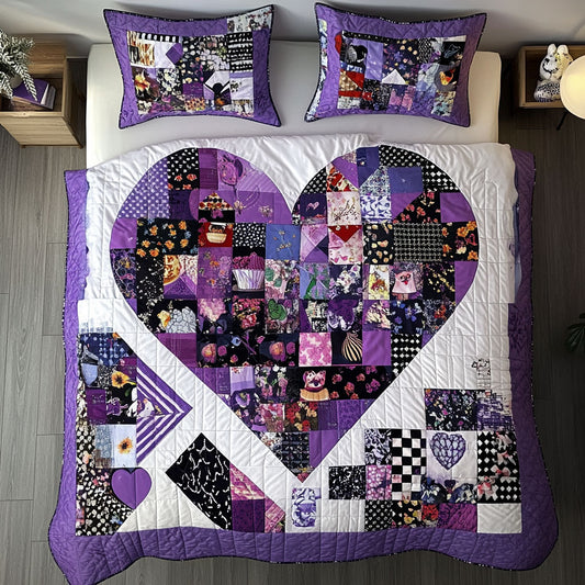 Purple Heart Patchwork WU1003048CL Duvet Cover Set