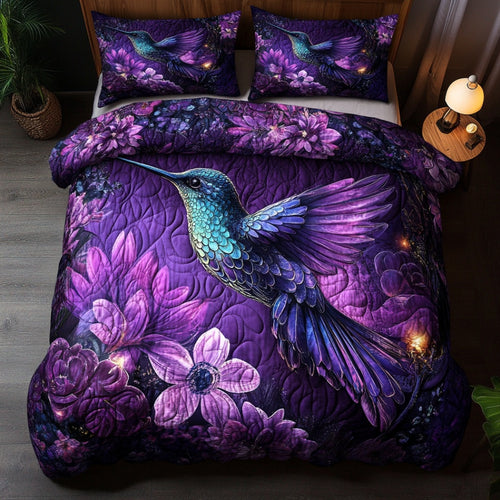 Purple Hummingbird WU1701008CL Duvet Cover Set