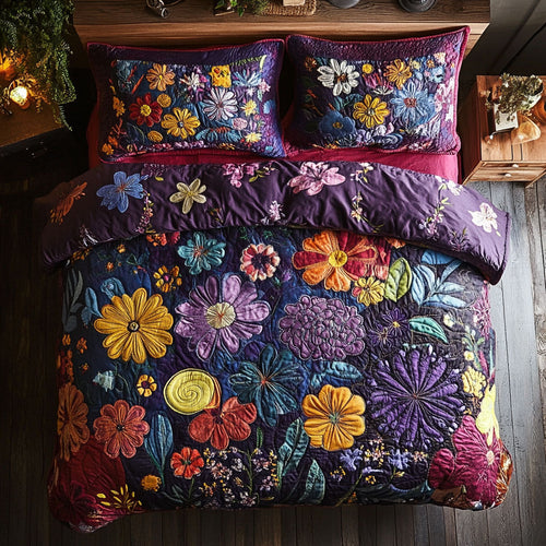 Purple Patchwork WU2402065CL Duvet Cover Set