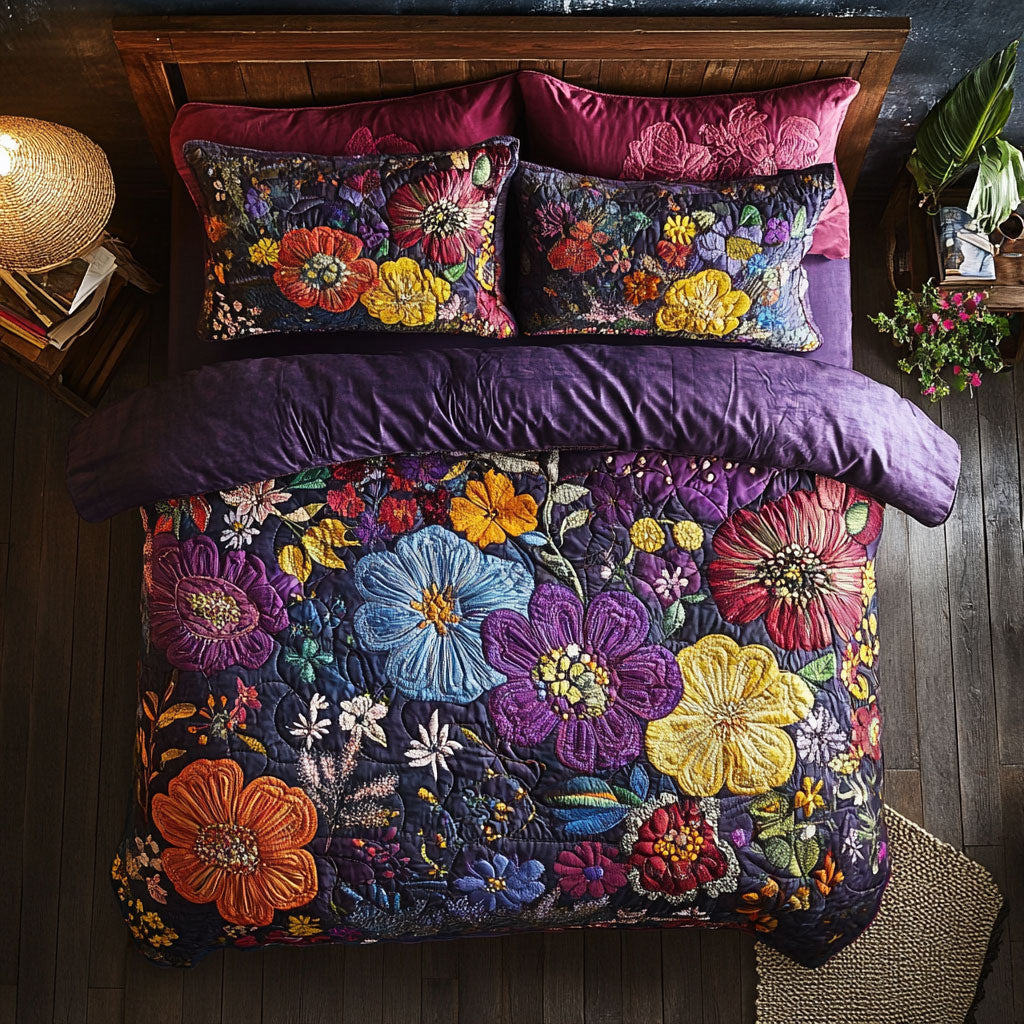 Purple Patchwork WU2402067CL Duvet Cover Set