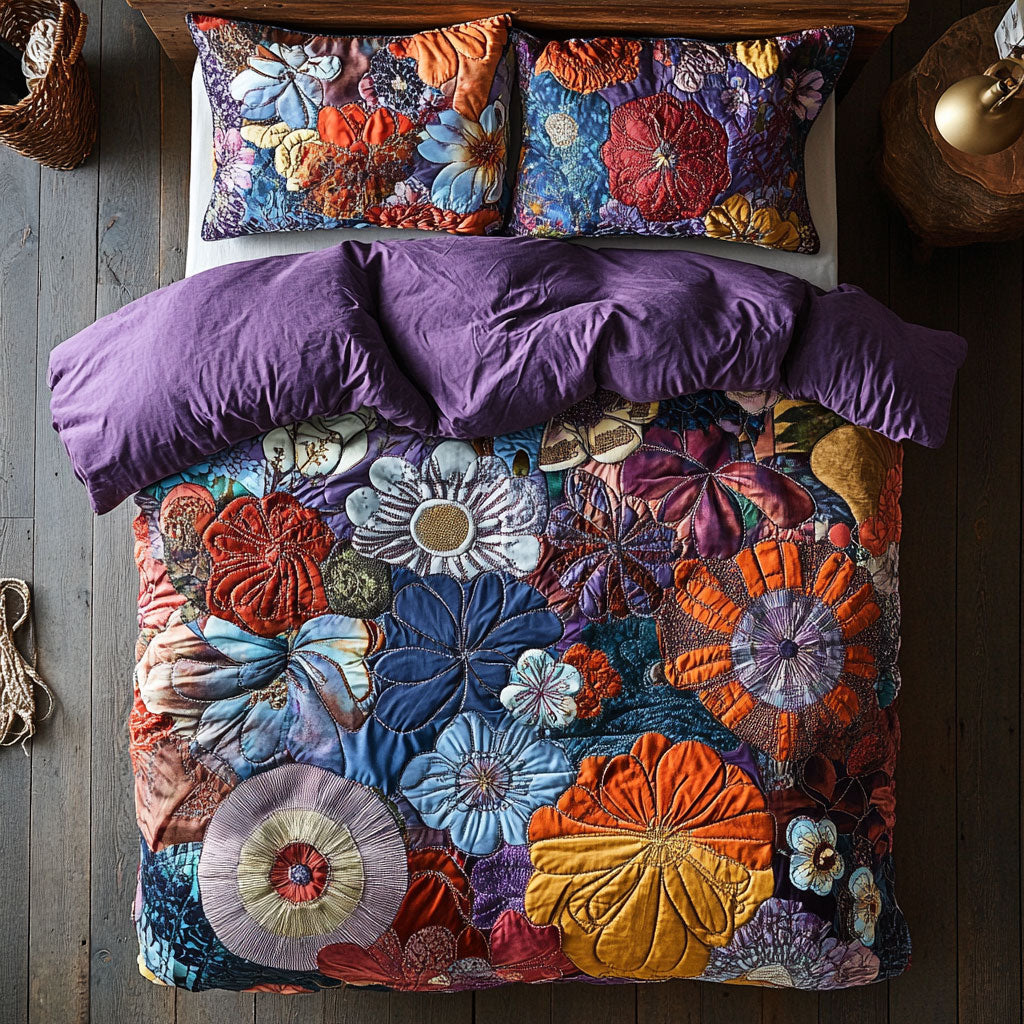 Purple Patchwork WU2402068CL Duvet Cover Set