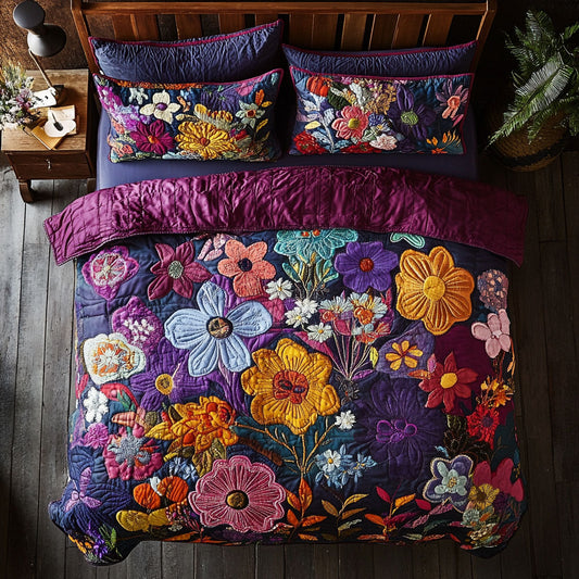 Purple Patchwork WU2402069CL Duvet Cover Set