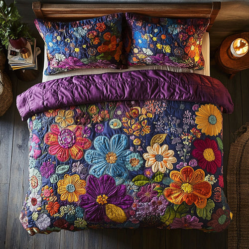 Purple Patchwork WU2402071CL Duvet Cover Set