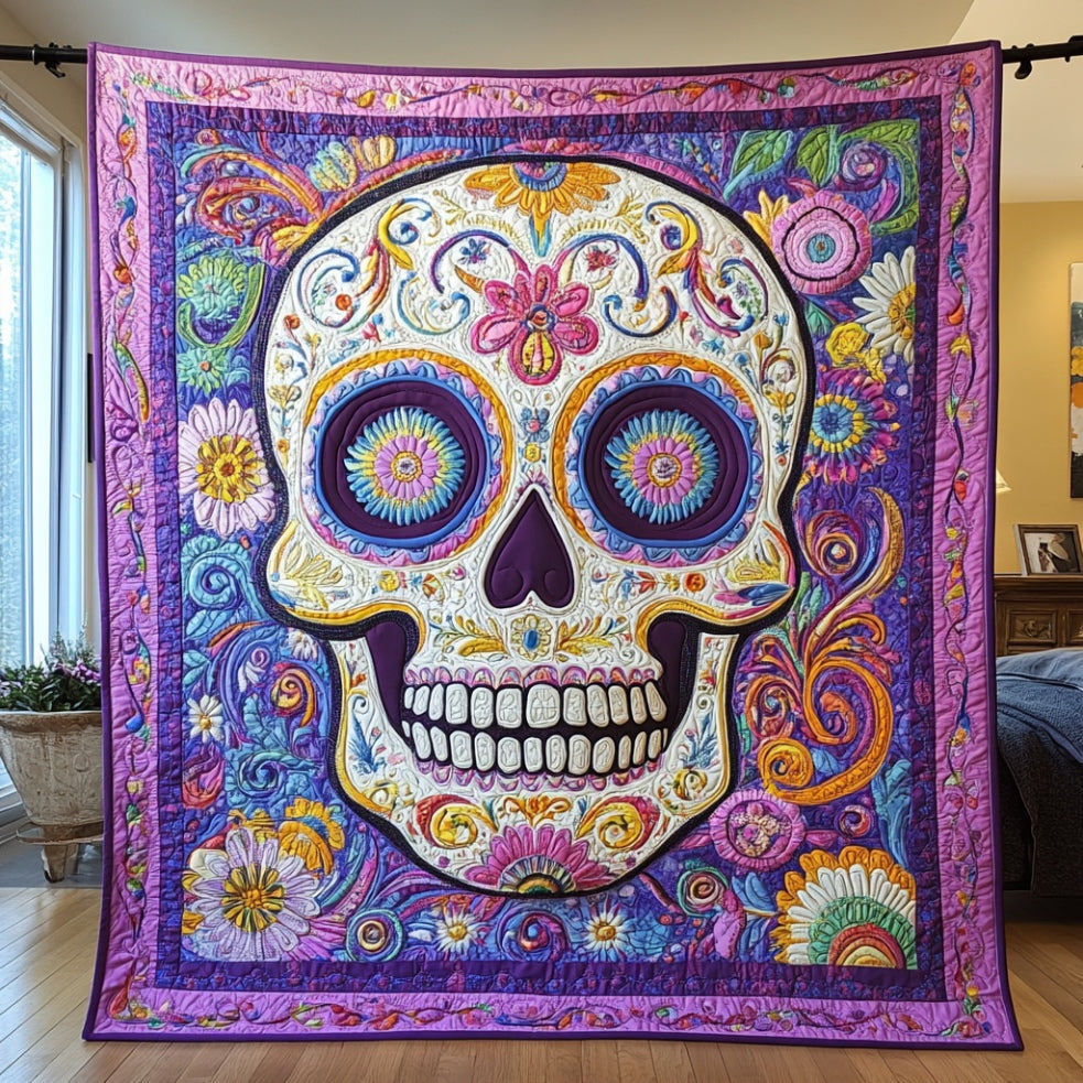 Purple Sugar Skull WU0401056CL Quilt