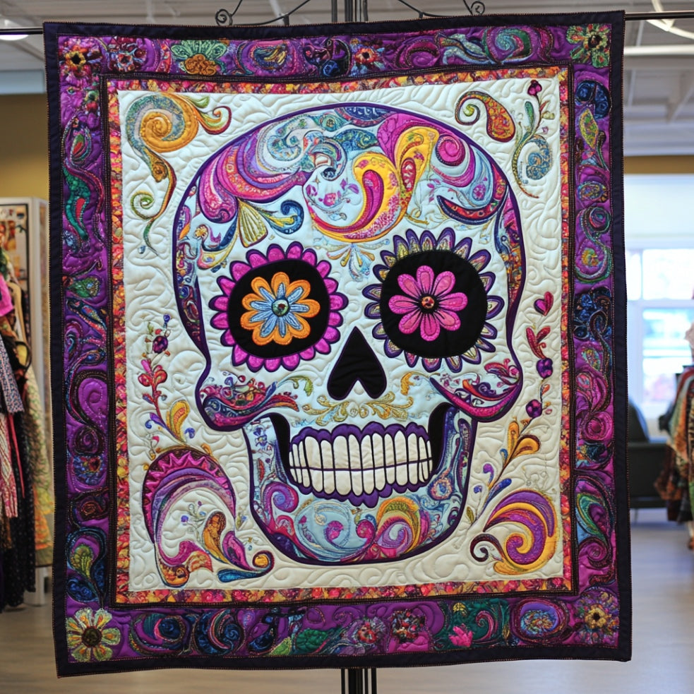 Purple Sugar Skull WU0401057CL Quilt