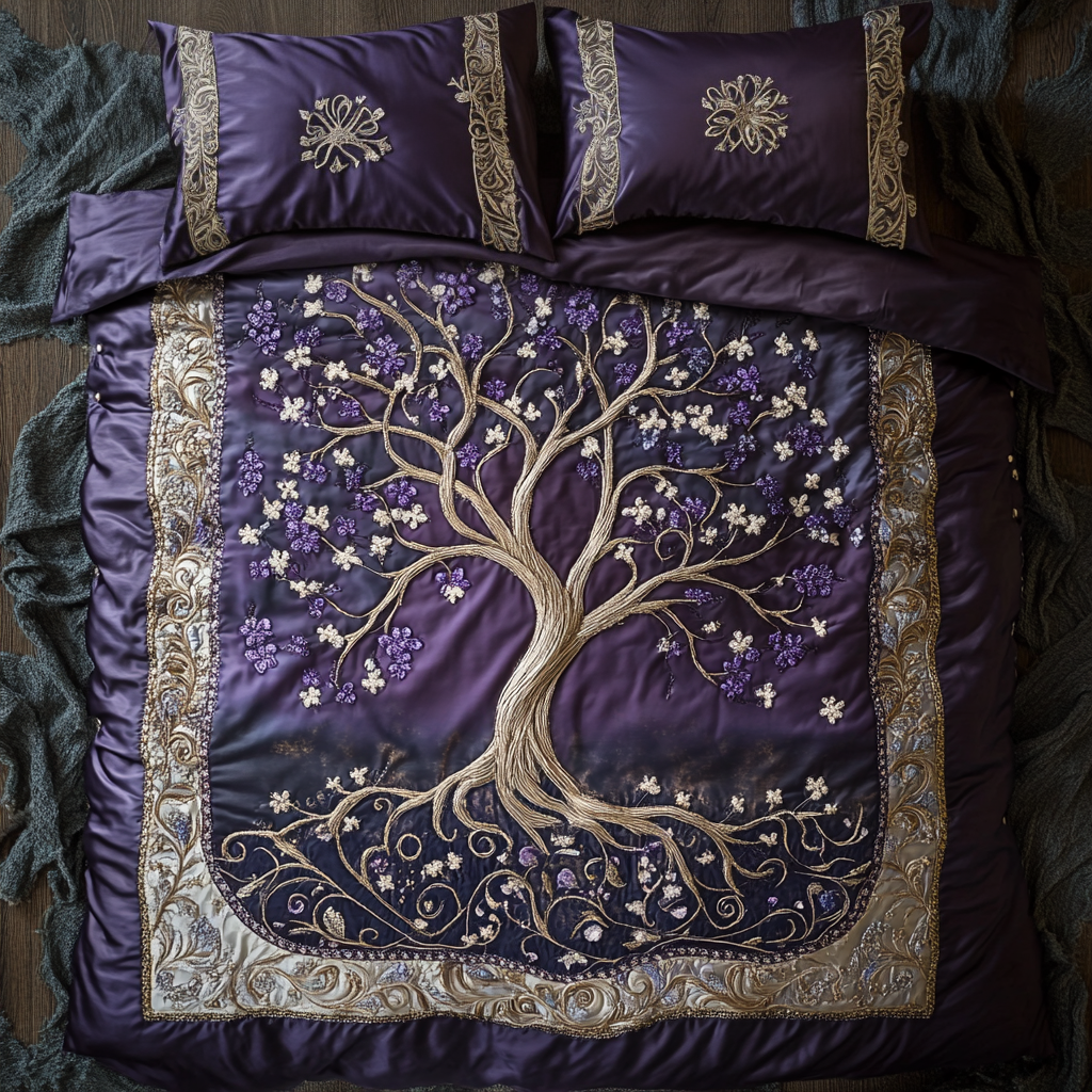 Purple Tree Of Life WU2101028CL Duvet Cover Set