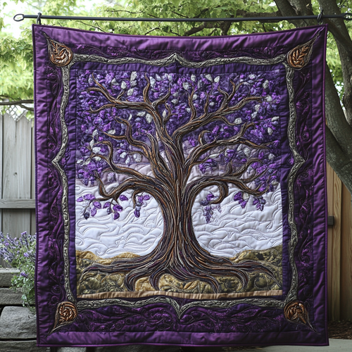 Purple Tree Of Life WU0301100CL Quilt