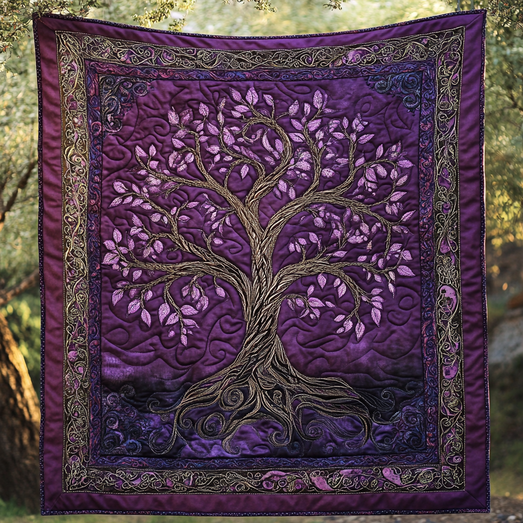 Purple Tree Of Life WU0301102CL Quilt