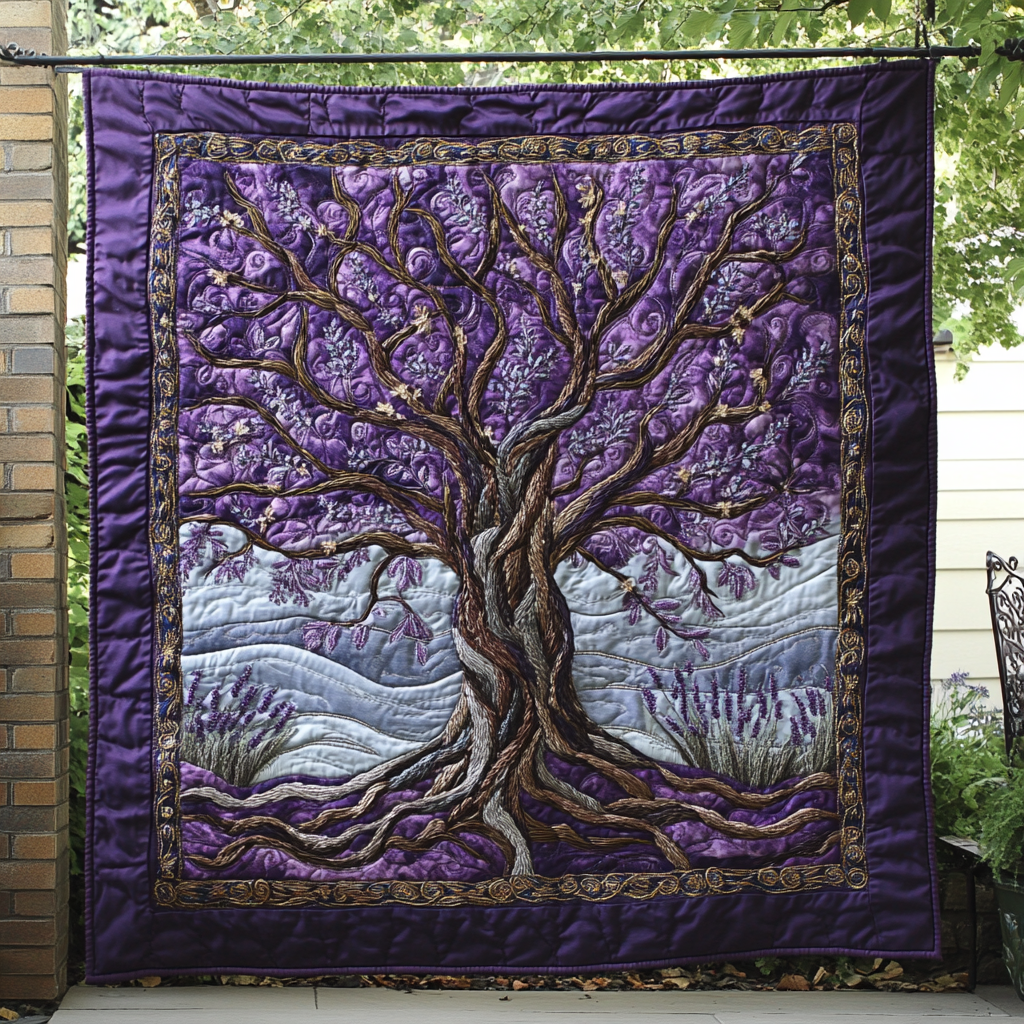 Purple Tree Of Life WU0301103CL Quilt