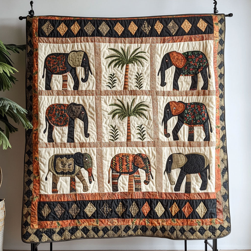 Rustic Elephant WU0503026CL Quilt