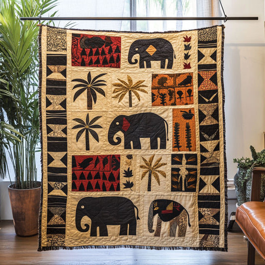 Rustic Elephant WU0503028CL Quilt