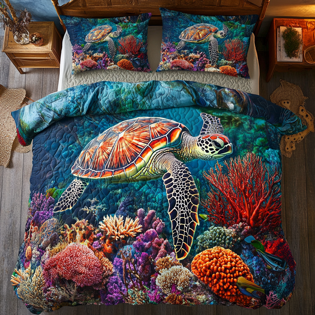 Sea Turtle Ocean Is Calling WU2001001CL Duvet Cover Set