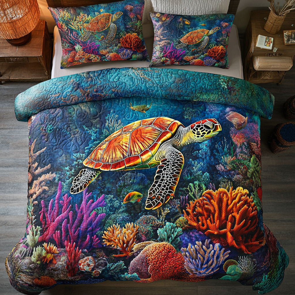 Sea Turtle Ocean Is Calling WU2001002CL Duvet Cover Set