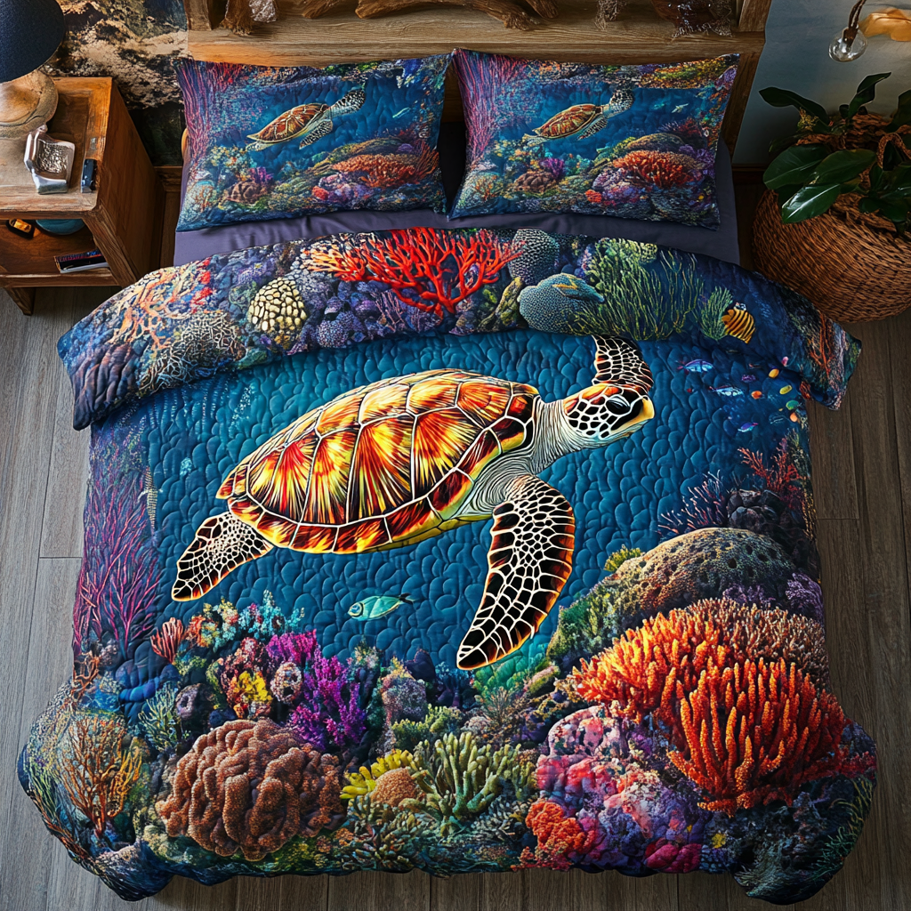 Sea Turtle Ocean Is Calling WU2001003CL Duvet Cover Set