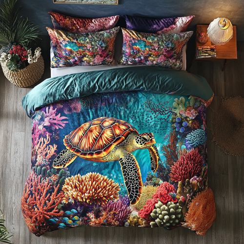 Sea Turtle Ocean Is Calling WU2001005CL Duvet Cover Set