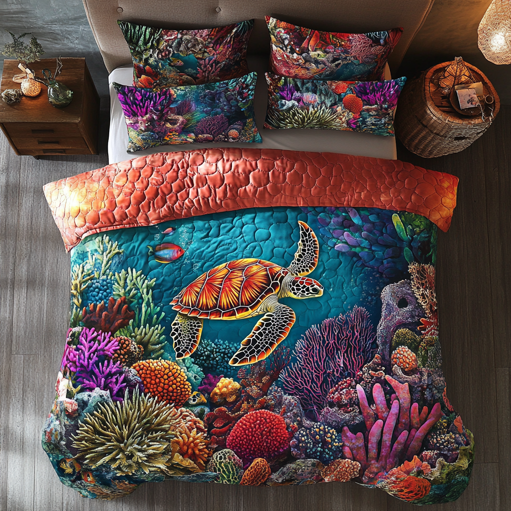 Sea Turtle Ocean Is Calling WU2001006CL Duvet Cover Set