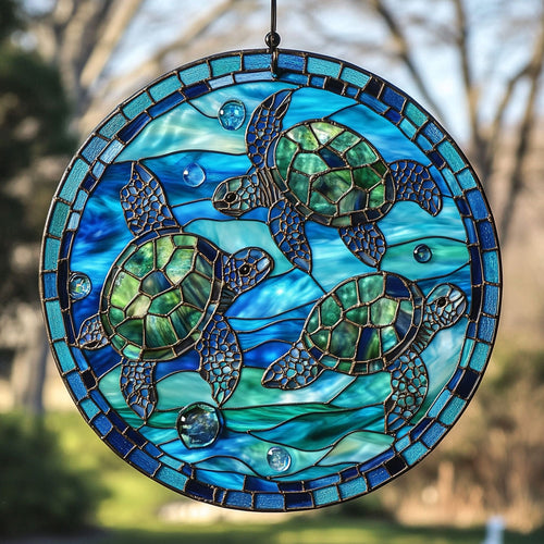 Sea Turtle WU1402103CL Stained Glass Suncatcher