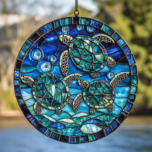 Sea Turtle WU1402104CL Stained Glass Suncatcher