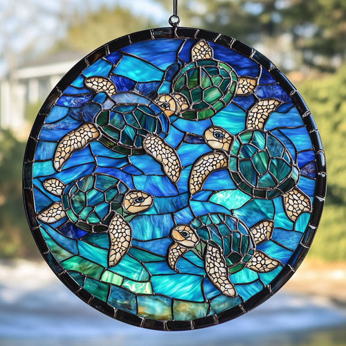 Sea Turtle WU1402106CL Stained Glass Suncatcher