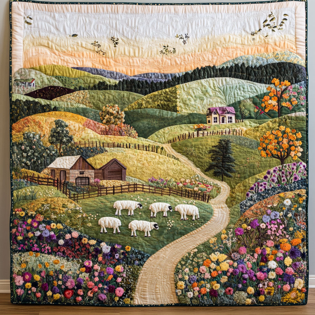 Sheep Blooming Hills WU1303034CL Quilt