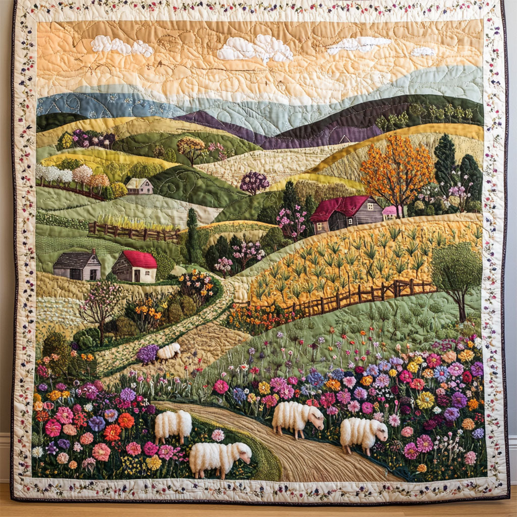 Sheep Blooming Hills WU1303035CL Quilt