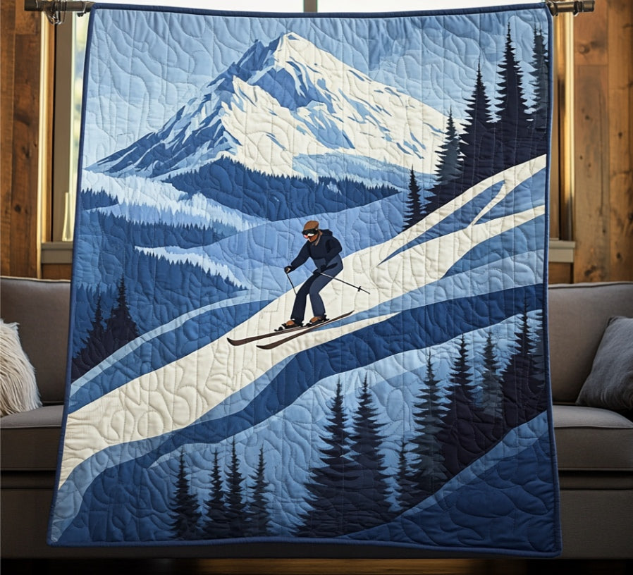 Skiing WU0401111CL Quilt