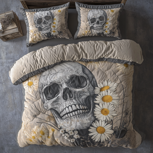 Skull And Daisies WU0602006CL Duvet Cover Set