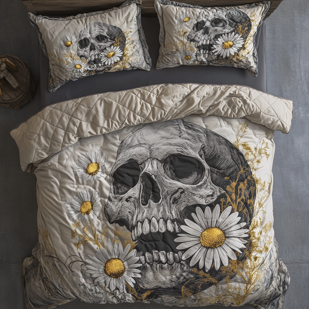 Skull And Daisies WU0602008CL Duvet Cover Set