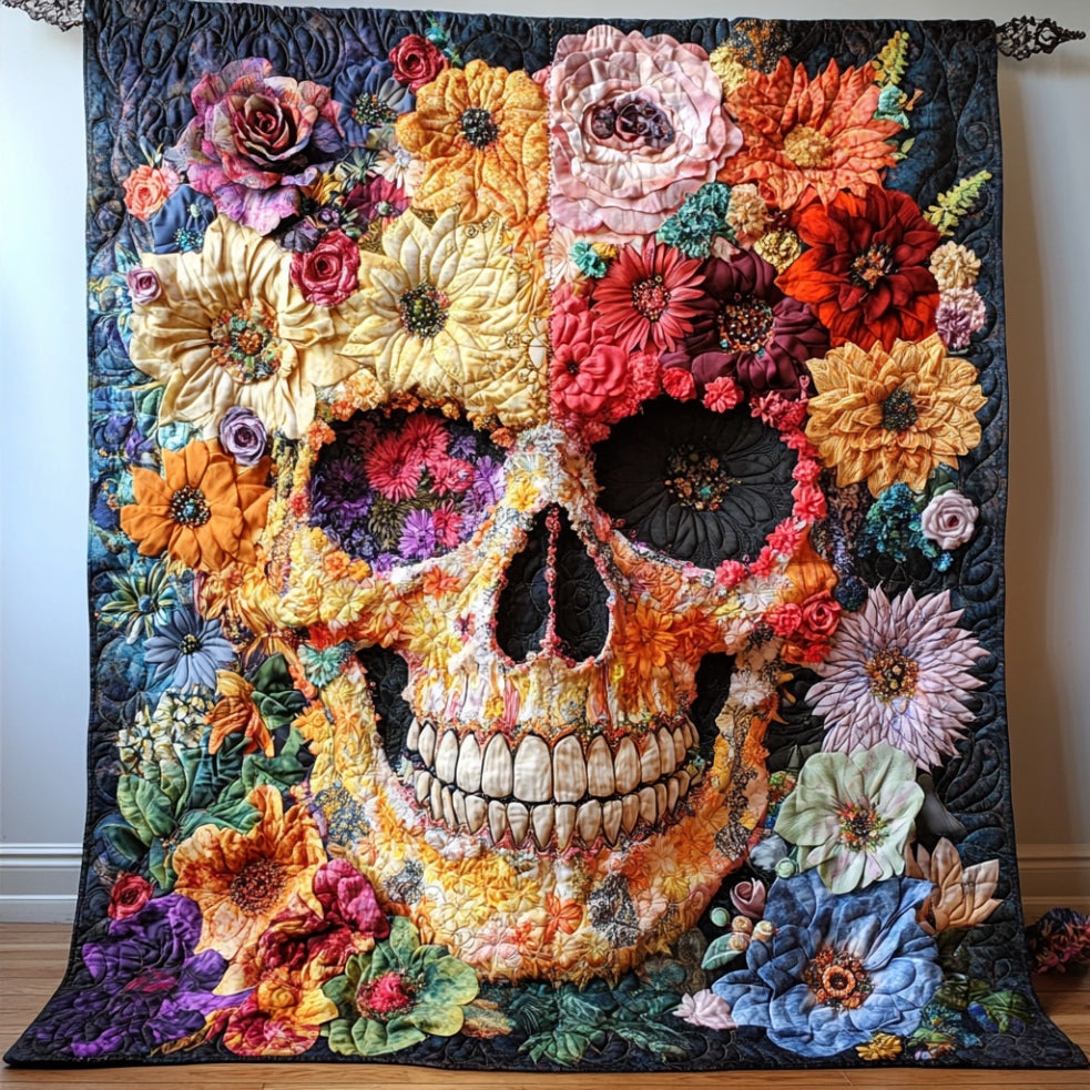 Skull And Flowers WU0401119CL Quilt