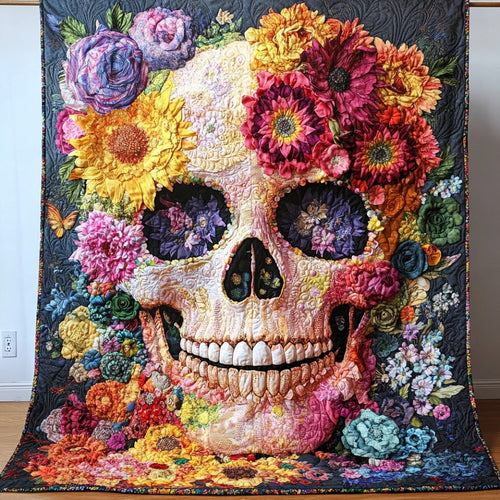 Skull And Flowers WU0401120CL Quilt