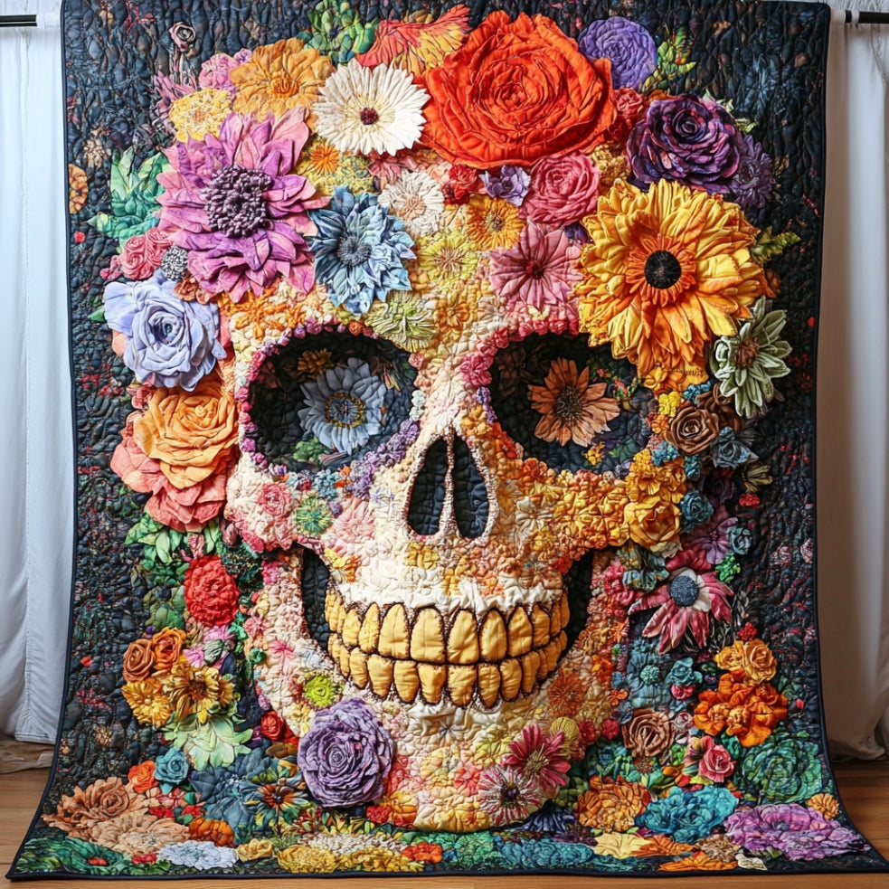 Skull And Flowers WU0401121CL Quilt