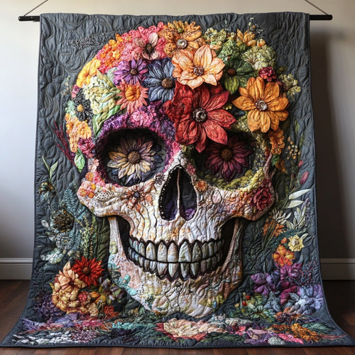 Skull And Flowers WU0401122CL Quilt