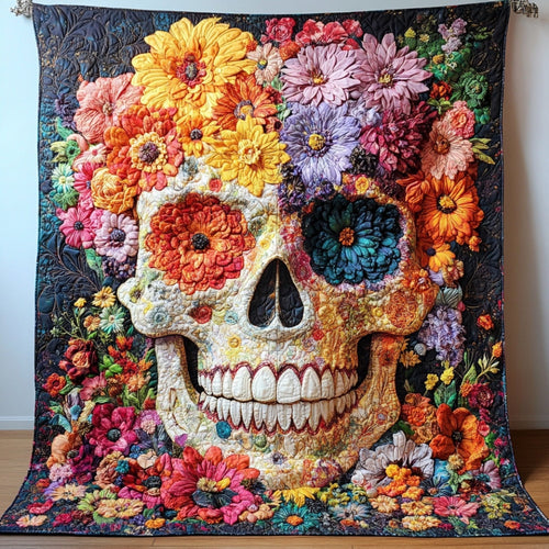 Skull And Flowers WU0401123CL Quilt