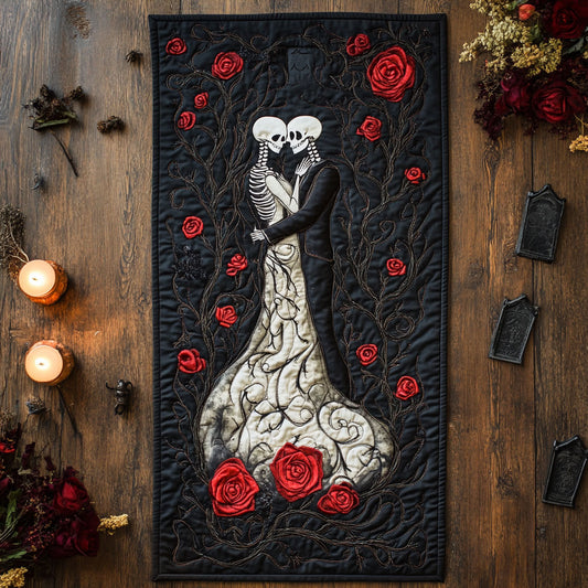 Skull Couple WU0303049CL Quilted Table Runner